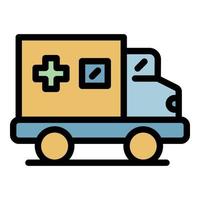 Ambulance truck icon color outline vector