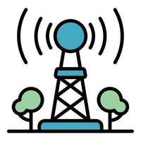 Farm smart tower icon color outline vector