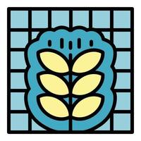 Smart control plant icon color outline vector
