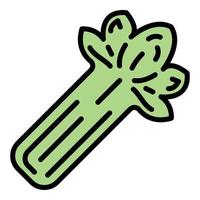 Raw celery icon color outline vector