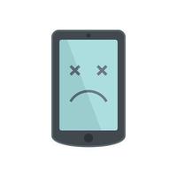 Broken mobile phone icon flat isolated vector