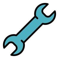 Fix wrench icon color outline vector
