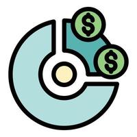 Pie chart investor icon color outline vector