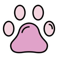 Pet paw icon color outline vector