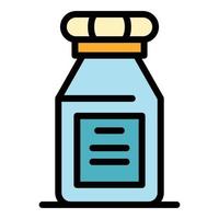 Chemical substance bottle icon color outline vector