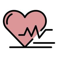 Heart rate icon color outline vector