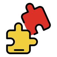Jigsaw part icon color outline vector