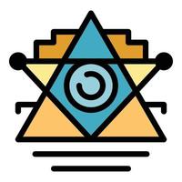 Alchemy tattoo icon color outline vector