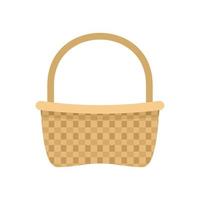 Wicker basket icon flat isolated vector