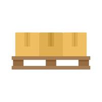 Parcel pallet icon flat isolated vector
