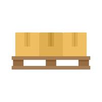 Parcel pallet icon flat isolated vector