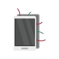 vector aislado plano de icono de teléfono inteligente roto