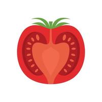 icono de medio tomate vector aislado plano