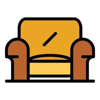 vector de contorno de color de icono de sillón de casa