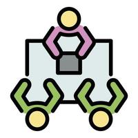 It teamwork meeting icon color outline vector