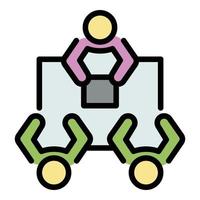 It teamwork meeting icon color outline vector