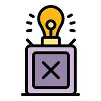 Quest lamp icon color outline vector