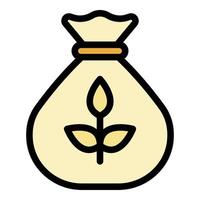 Plant seed bag icon color outline vector