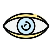 Human eye icon color outline vector