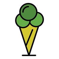 Summer ice cream icon color outline vector