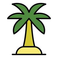 Palm tree icon color outline vector