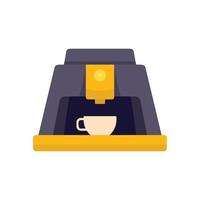 beber café máquina icono plano aislado vector