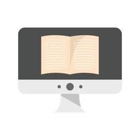 Computer ebook icon flat isolated vector