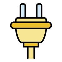 Rubber plug cable icon color outline vector