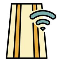 Wifi on road icon color outline vector