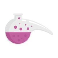 Boiling lab flask icon flat isolated vector