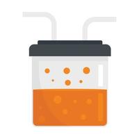 Boiling pipe flask icon flat isolated vector