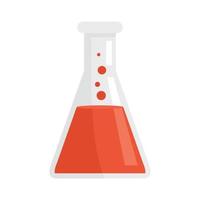 Chemical mixing flask icon flat isolated vector