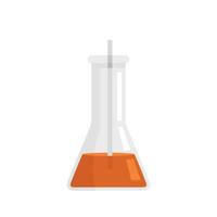 Clinic lab flask icon flat isolated vector