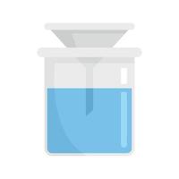 Funnel in flask icon flat isolated vector