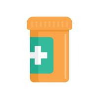 Medical pill jar icon flat isolated vector