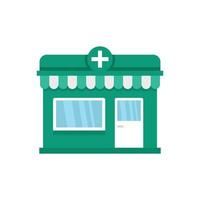 Street pharmacy shop icon flat isolated vector