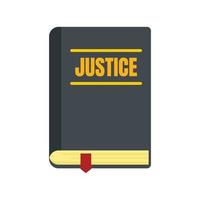 Justice book icon flat isolated vector