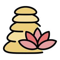 Stone stack massage icon color outline vector