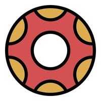 Donut icon color outline vector