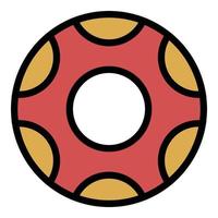 Donut icon color outline vector