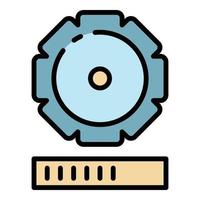 Update gear process icon color outline vector