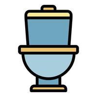 Ceramic toilet icon color outline vector