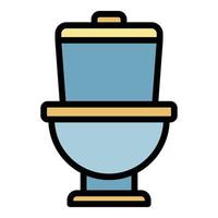 Ceramic toilet icon color outline vector