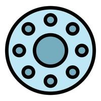 Sewing wheel icon color outline vector