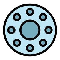 Sewing wheel icon color outline vector