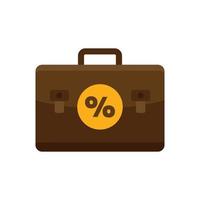 Loyalty percent case icon flat isolated vector