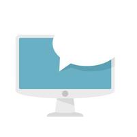 Monitor customer chat icon flat isolated vector