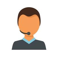 Customer man support icon flat isolated vector