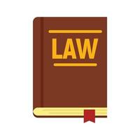 Legislation book icon flat isolated vector