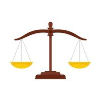 Judge balance icon flat isolated vector